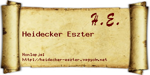 Heidecker Eszter névjegykártya